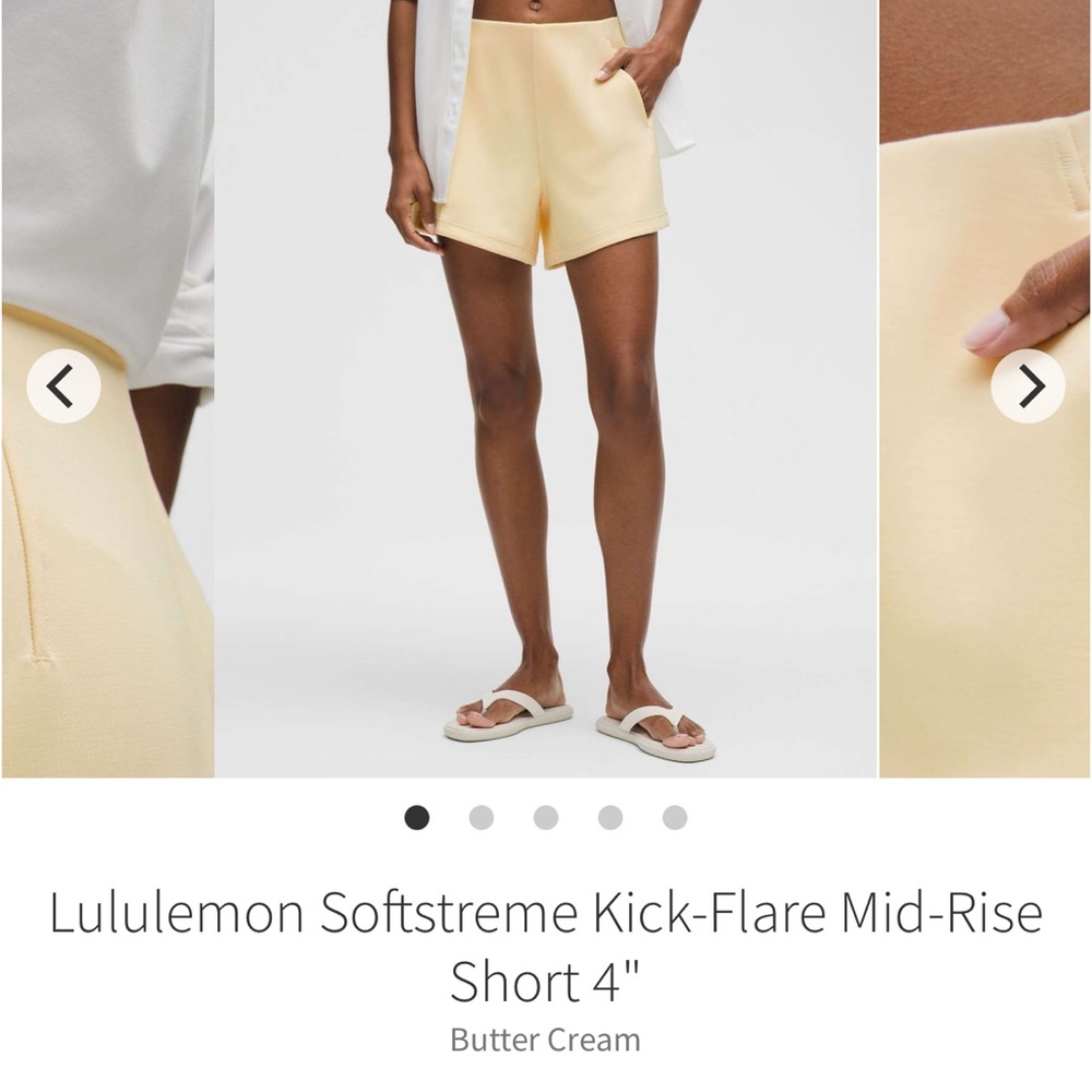 Lululemon Athletica Butter Cream Softstreme Kick Flare Mid Rise Short 4” - 12